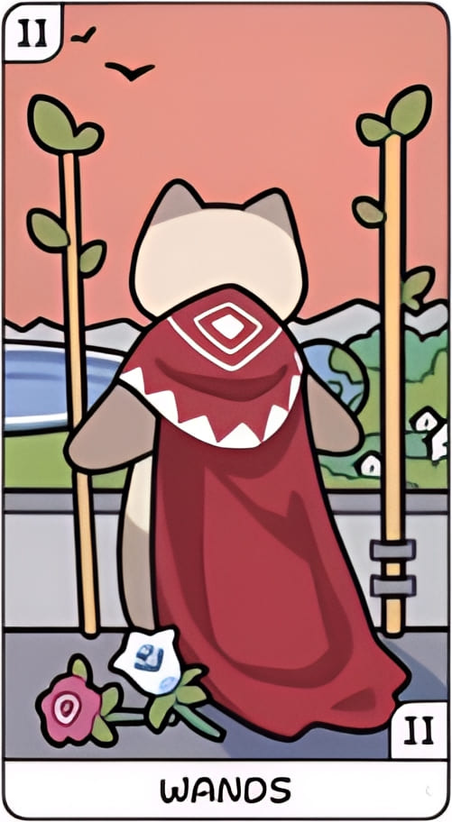 Dos de Bastos — YOLO Tarot