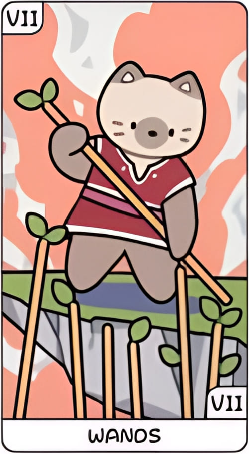 Seven of Wands — YOLO Tarot