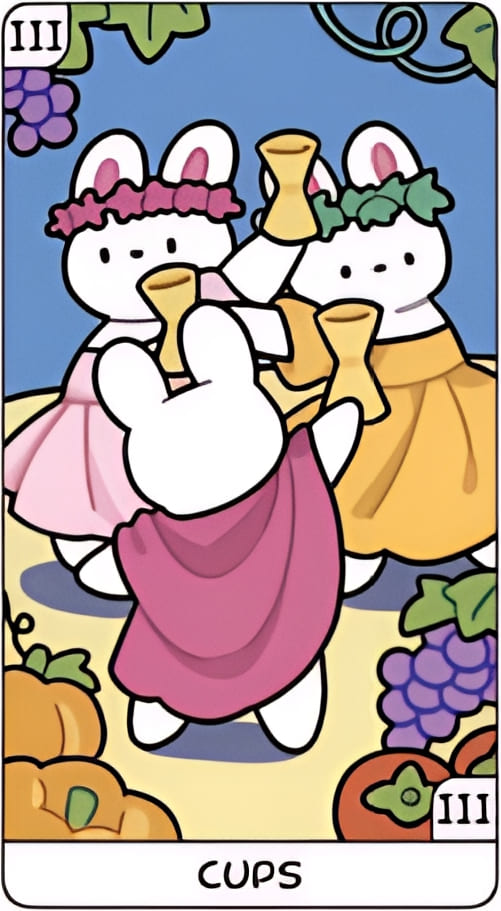 Three of Cups — YOLO Tarot