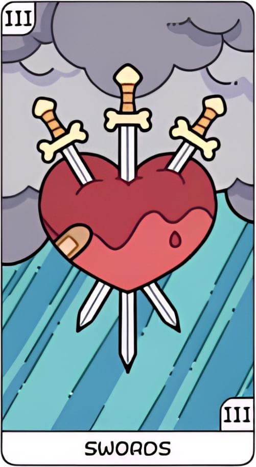 Three of Swords — YOLO Tarot