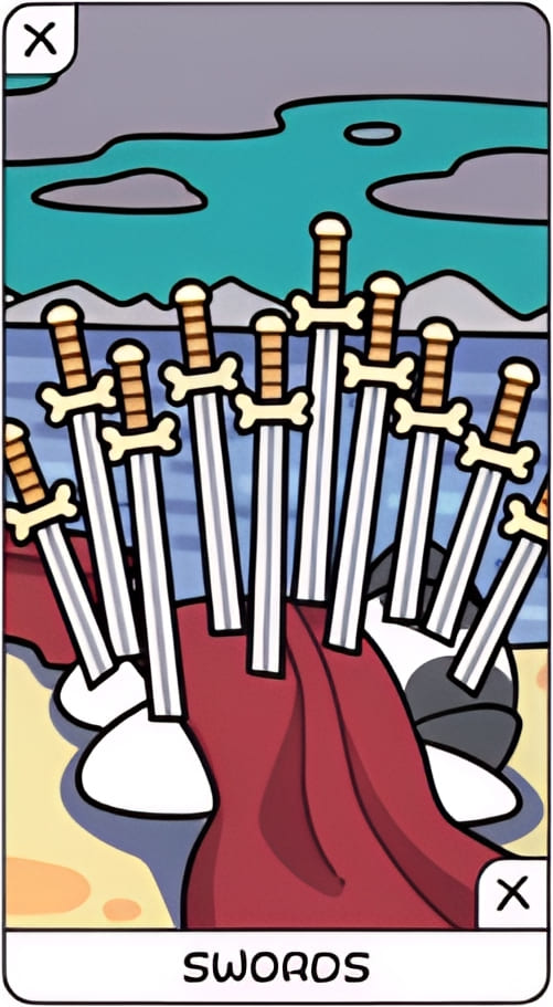 Ten of Swords — YOLO Tarot