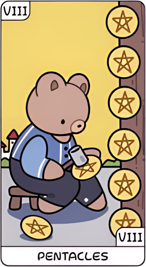 Eight of Pentacles — YOLO Tarot