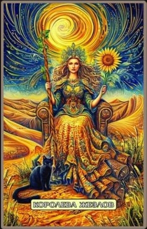 Queen of Wands — Swirls of Light Tarot