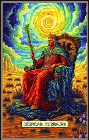King of Wands — Swirls of Light Tarot
