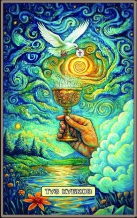 Ace of Cups — Swirls of Light Tarot