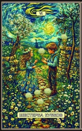 Six of Cups — Swirls of Light Tarot