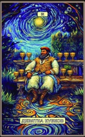 Nine of Cups — Swirls of Light Tarot