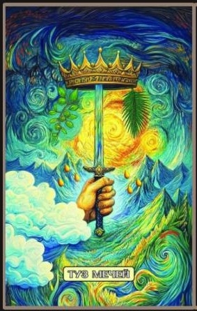 Ace of Swords — Swirls of Light Tarot
