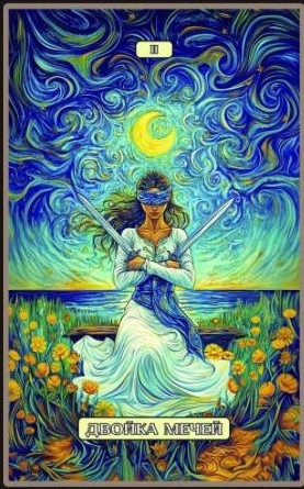 Two of Swords — Swirls of Light Tarot