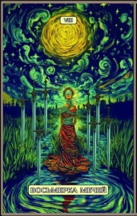 Eight of Swords — Swirls of Light Tarot
