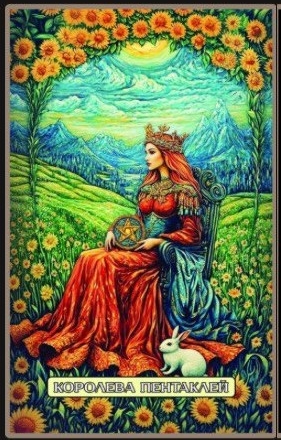 Queen of Pentacles — Swirls of Light Tarot