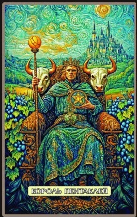 King of Pentacles — Swirls of Light Tarot