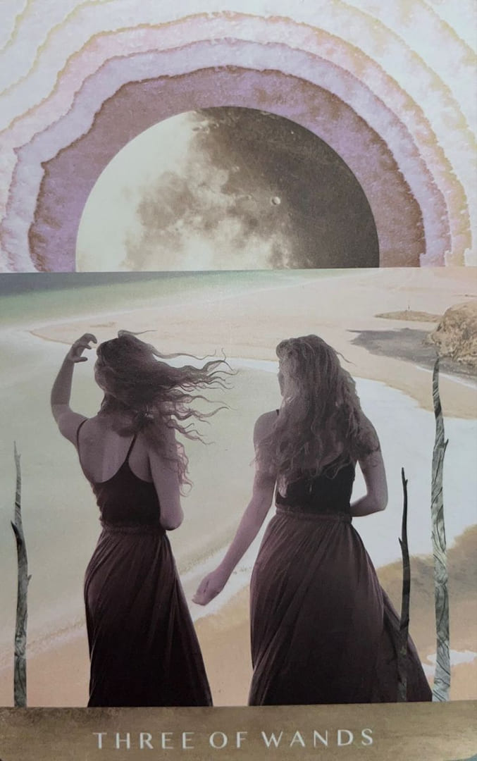 Tres de Bastos — The Moonchild Tarot