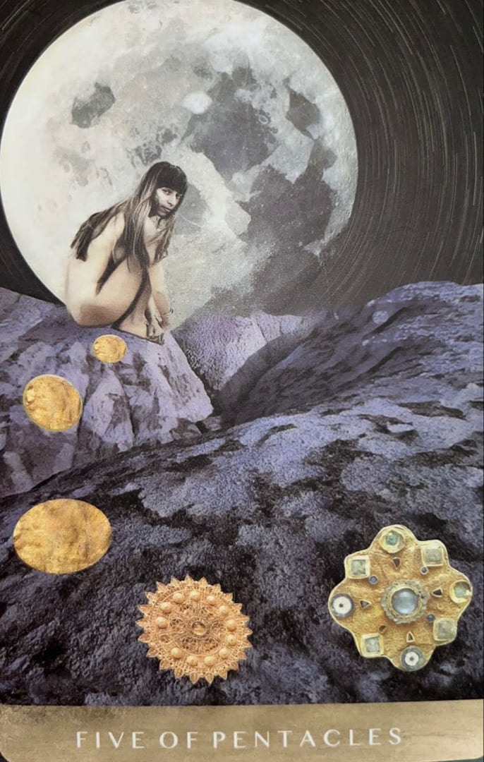 Five of Pentacles — The Moonchild Tarot
