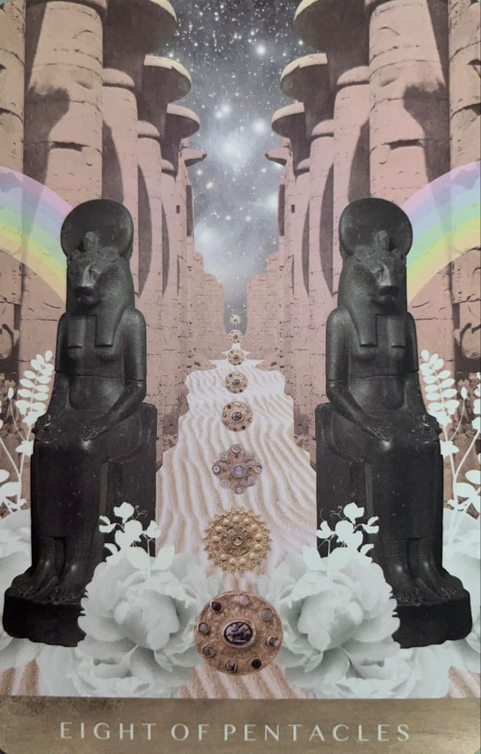 Ocho de Oros — The Moonchild Tarot